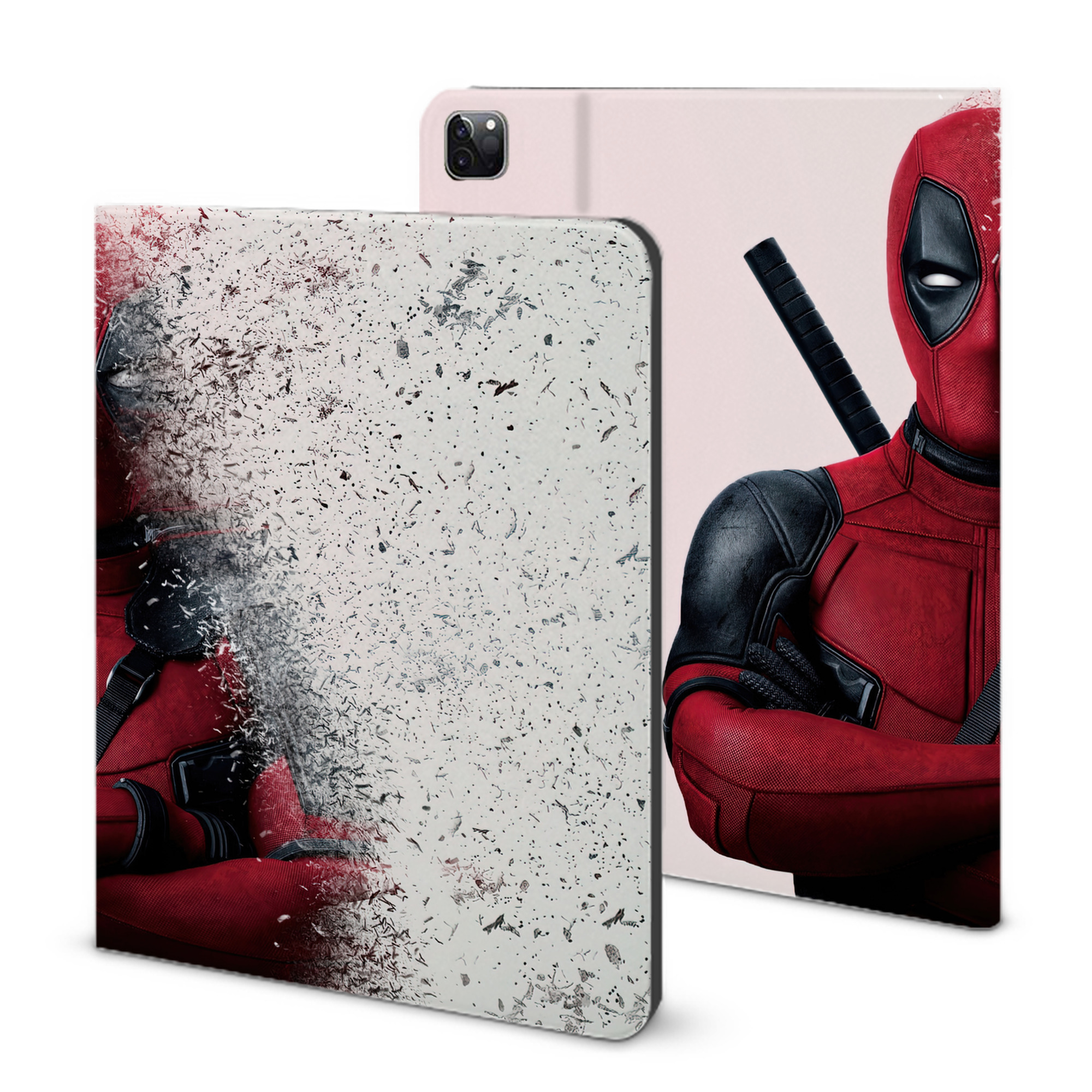 （画像用） Deadpool デッドプール IPad ケース ブック型 PUレザー TPU 耐衝撃 軽量 薄型 ペン収納なし 全面保護 IPad 各モデル対応